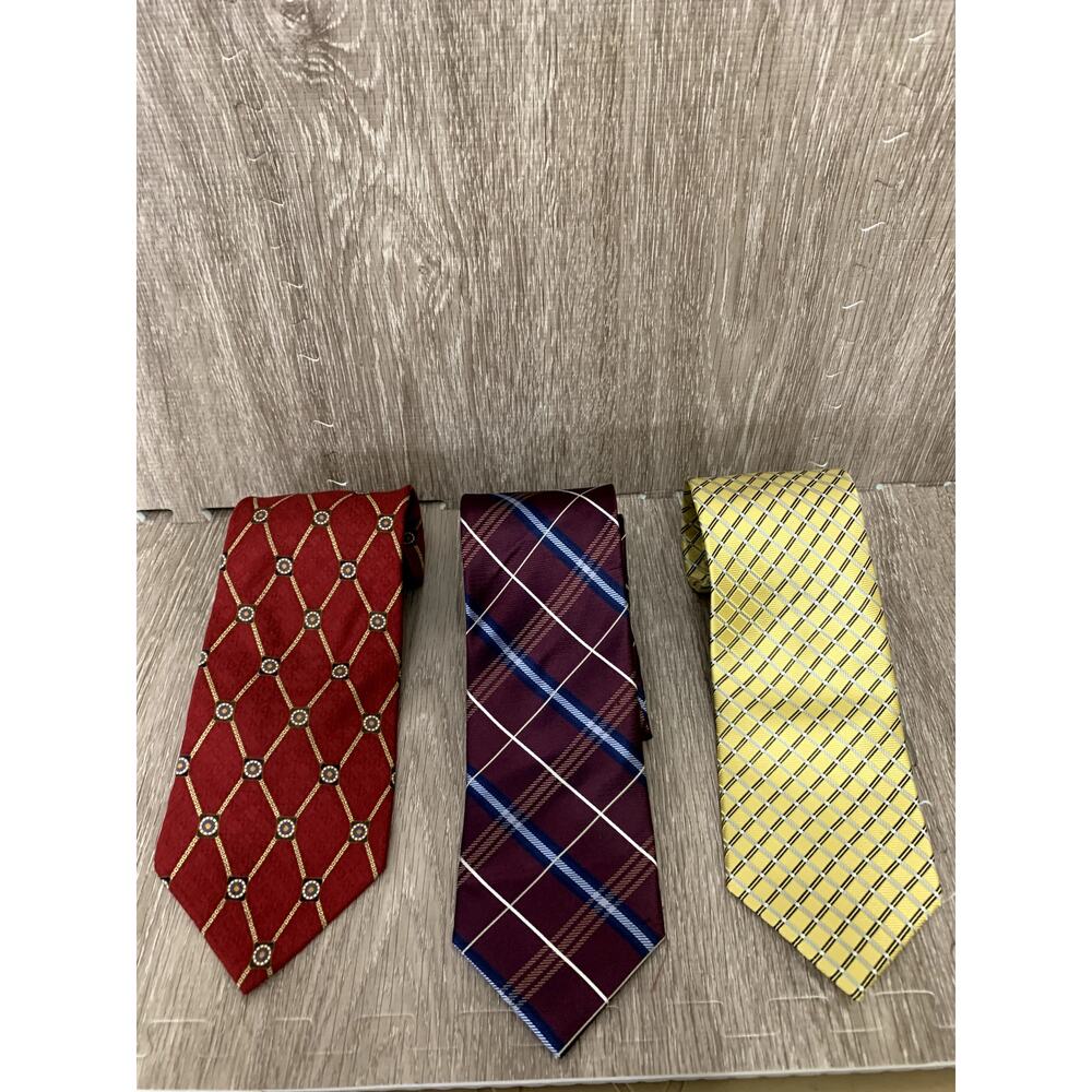 Nautica Men's Silk Tie Set 3pc Geometric Multicolor Classic Length
